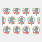 Funny Whale Shark Kerstmis Inpakpapier Vel (Voorkant)