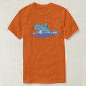 Funny Whale Shirt met vogel 1 (Design voorkant)