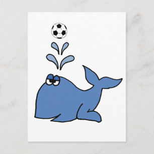 Funny Whale-spelende Cartoon Briefkaart