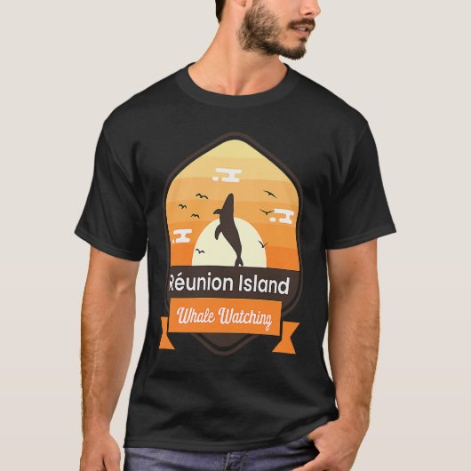 Funny Whale Watching Réunion Island Ocean Marine B T-shirt (Voorkant)