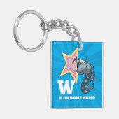 Funny Whale Wizard Alphabet Parodie Cartoon Sleutelhanger (Voorkant Links)