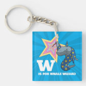 Funny Whale Wizard Alphabet Parodie Cartoon Sleutelhanger (Voorkant)