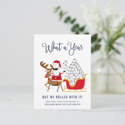 Funny What a Year 2021 Kerstbedrijf Briefkaart (Staand voorkant)