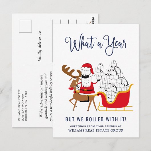 Funny What a Year 2021 Kerstbedrijf Briefkaart (Voorkant / Achterkant)