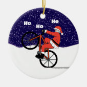 Funny Wheeling Santa Claus Cycling Keramisch Ornament (Voorkant)