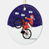 Funny Wheeling Santa Claus Cycling Keramisch Ornament (Links)