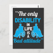 Funny Wheelstoel Handicap Positieve invaliditeit Briefkaart (Voorkant / Achterkant)