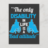 Funny Wheelstoel Handicap Positieve invaliditeit Briefkaart (Voorkant)