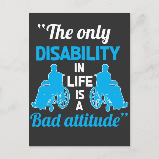 Funny Wheelstoel Handicap Positieve invaliditeit Briefkaart (Voorkant)