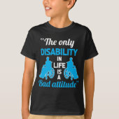 Funny Wheelstoel Handicap Positieve invaliditeit T-shirt (Voorkant)