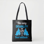 Funny Wheelstoel Handicap Positieve invaliditeit Tote Bag (Voorkant)