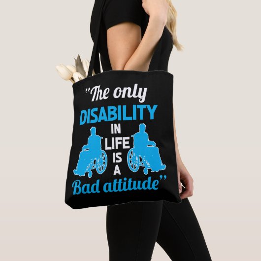 Funny Wheelstoel Handicap Positieve invaliditeit Tote Bag (Dichtbij)