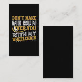 Funny Wheelstoel Humor Sarcasm Handicap Visitekaartje (Voorkant / Achterkant)