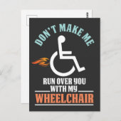 Funny Wheelstoel Joke voor Comedian Briefkaart (Voorkant / Achterkant)