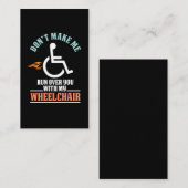 Funny Wheelstoel Joke voor Comedian Visitekaartje (Voorkant / Achterkant)