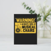 Funny Wheelstoel Musical-Humor Briefkaart (Staand voorkant)