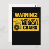 Funny Wheelstoel Musical-Humor Briefkaart (Voorkant / Achterkant)