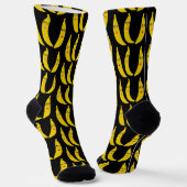 Funny Whimsical Bananas Pattern Fun Fruity Facing Sokken (Gebogen)