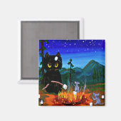 Funny Whimsical Cat Mouse Camp Creationarts Magneet (Voorkant / Achterkant)