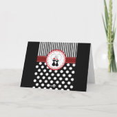 Funny whimsical Christmas cat koppel pattern Feestdagen Kaart (Achterkant)