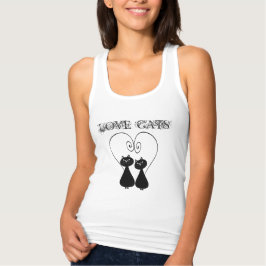 Funny whimsical cool trendy cat-koppel tanktop