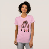 Funny Whimsical Giraffe en Cupcake T-shirt (Voorkant volledig)