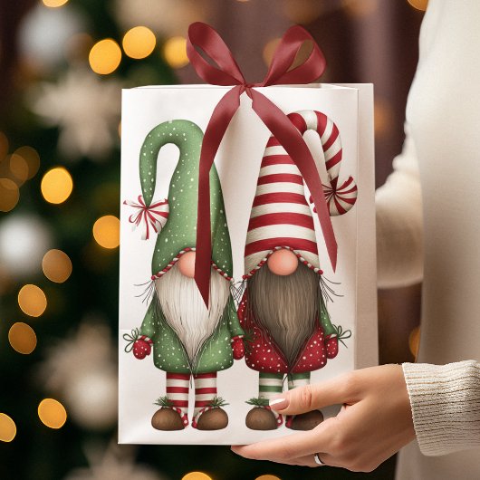 Funny Whimsical Gnomes | Gift Bag Medium Cadeauzakje