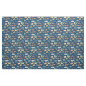 Funny Whimsical Ocean Zee Fish Blue Pattern Stof (Yard (91,4 cm))