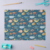 Funny Whimsical Ocean Zee Fish Blue Pattern Tissuepapier (Craft)