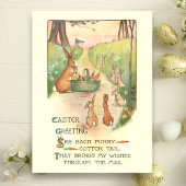 Funny Whimsical  paasbunnies en Rhyme Briefkaart