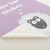 Funny Whimsical Pun I Love You Pastel Paars Name Sherpa Deken (3/4)