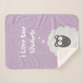 Funny Whimsical Pun I Love You Pastel Paars Name Sherpa Deken (Voorkant (horizontaal))