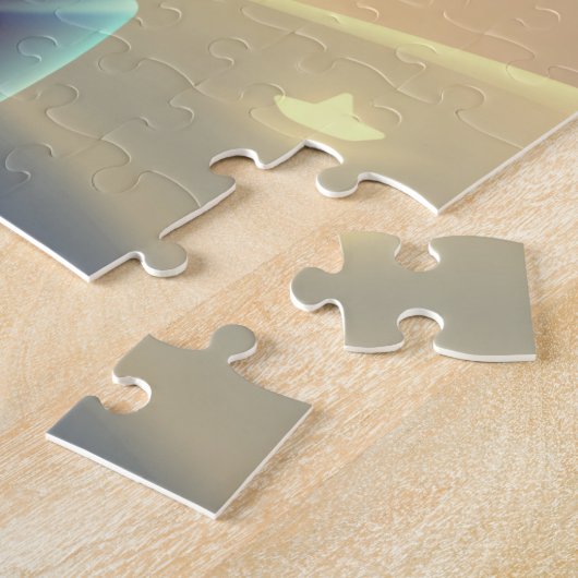 Funny Whimsical Santa and Reindeer Festive Holiday Legpuzzel (Zijkant)