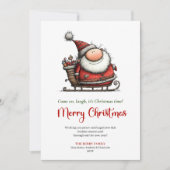 Funny Whimsical Santa Red Green Holiday Greeting Feestdagenkaart (Voorkant)