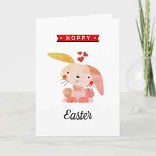 Funny Whimsy Bunny Happy Easter Kaart