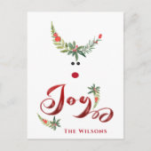 Funny whimsy holly reinder Geniet van niet-fotovak Feestdagenkaart (Voorkant)