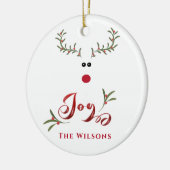 Funny whimsy holly reinder Geniet van niet-fotovak Keramisch Ornament (Links)