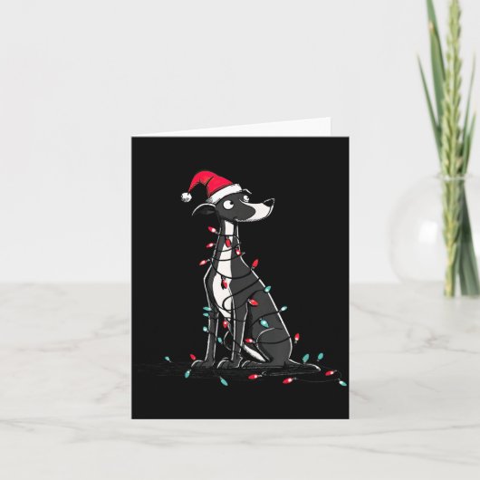Funny Whippet Christmas Graphics Dog Lights Lover  Kaart (Voorkant)