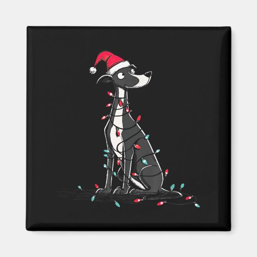 Funny Whippet Christmas Graphics Dog Lights Lover  Magneet (Voorkant)