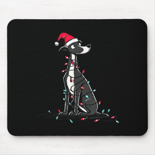 Funny Whippet Christmas Graphics Dog Lights Lover Muismat (Voorkant)