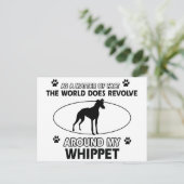 Funny whippet design briefkaart (Staand voorkant)