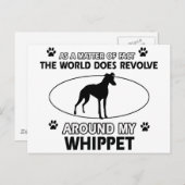 Funny whippet design briefkaart (Voorkant / Achterkant)