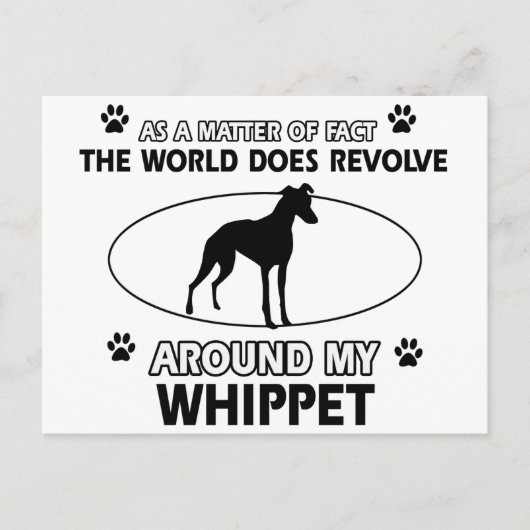 Funny whippet design briefkaart (Voorkant)