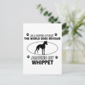 Funny whippet design briefkaart (Staand voorkant)