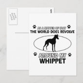 Funny whippet design briefkaart (Voorkant / Achterkant)