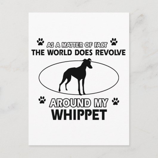 Funny whippet design briefkaart (Voorkant)