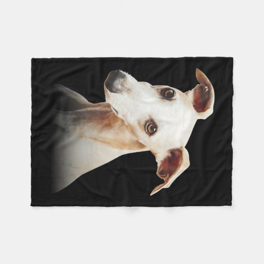 Funny Whippet Face Whippet Smile Whippet Only Face Fleece Deken (Voorkant (Horizontaal))