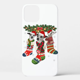 Funny Whippet in Sock Xmas Reindeer Santa Dog Gift Case-Mate iPhone Case