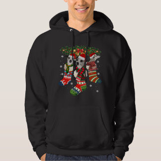 Funny Whippet in Sock Xmas Reindeer Santa Dog Gift Hoodie