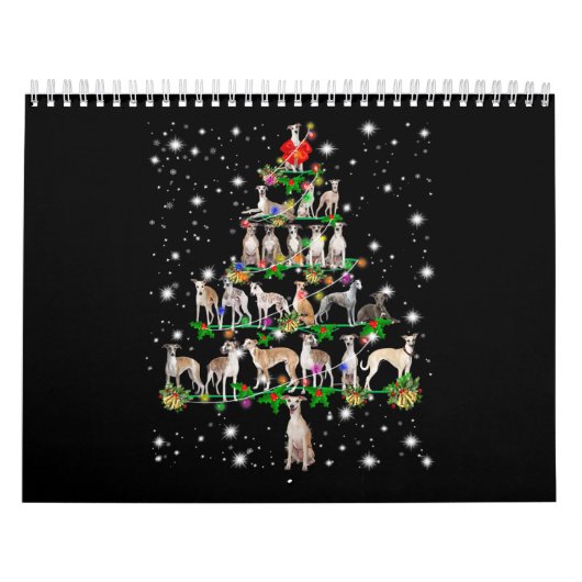 Funny Whippet kerstboomgeschenk Kalender (Hoes)